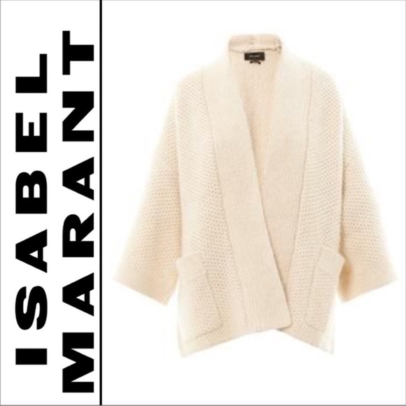 Isabel Marant Idol Waffle Knit Cardigan 36 Small ecru - Picture 1 of 10